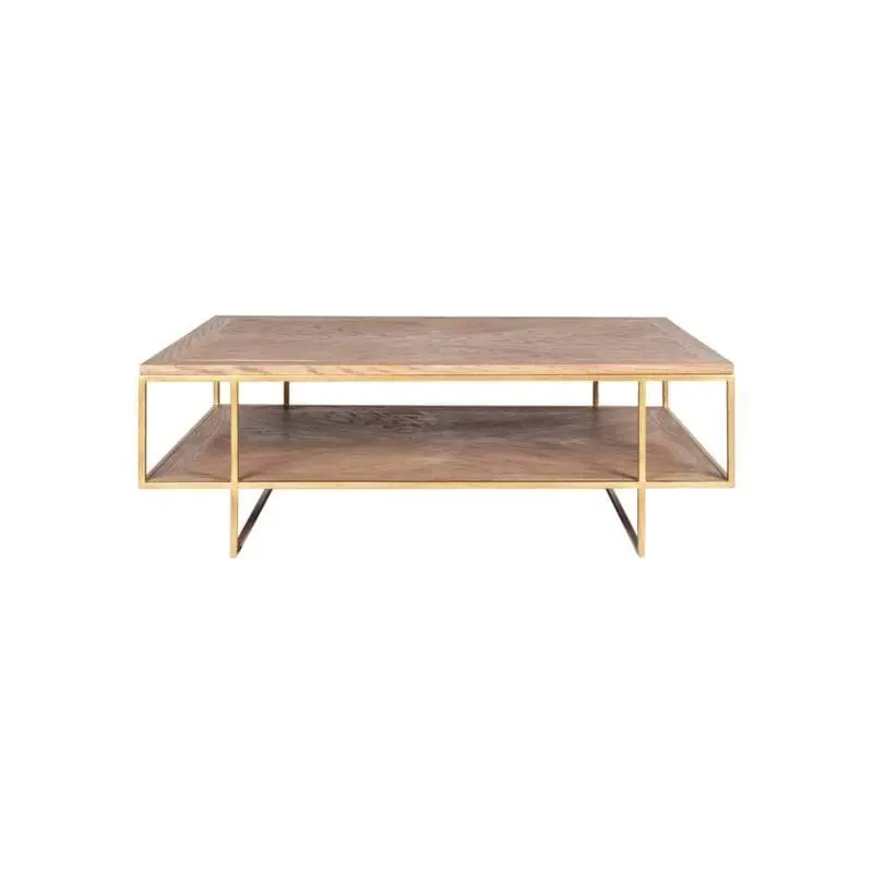 Cheap Claire Wooden Inset Coffee Table Gold and Tan by Jeffan