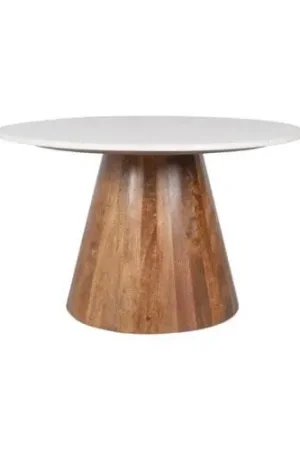 Edie 30" Wood Round Coffee Table Light Oak Base by Jeffan Buy Today