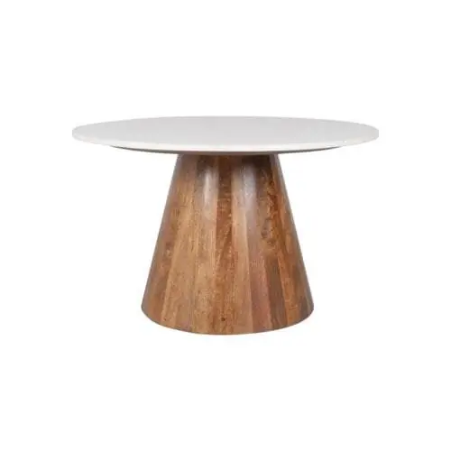 Edie 30" Wood Round Coffee Table Light Oak Base by Jeffan Buy Today