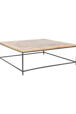 Fresh Stock Emmett 47" Square Wood Coffee Table Greywash and Iron by Jeffan
