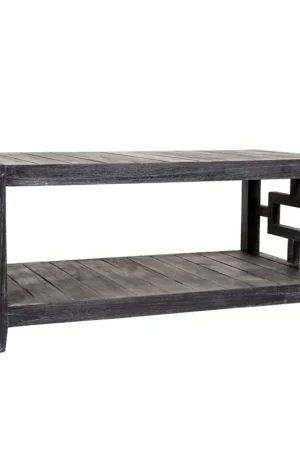 Madison Mindi Wood 41" Coffee Table w/ Shelf, Black Wash by Jeffan Final Sale