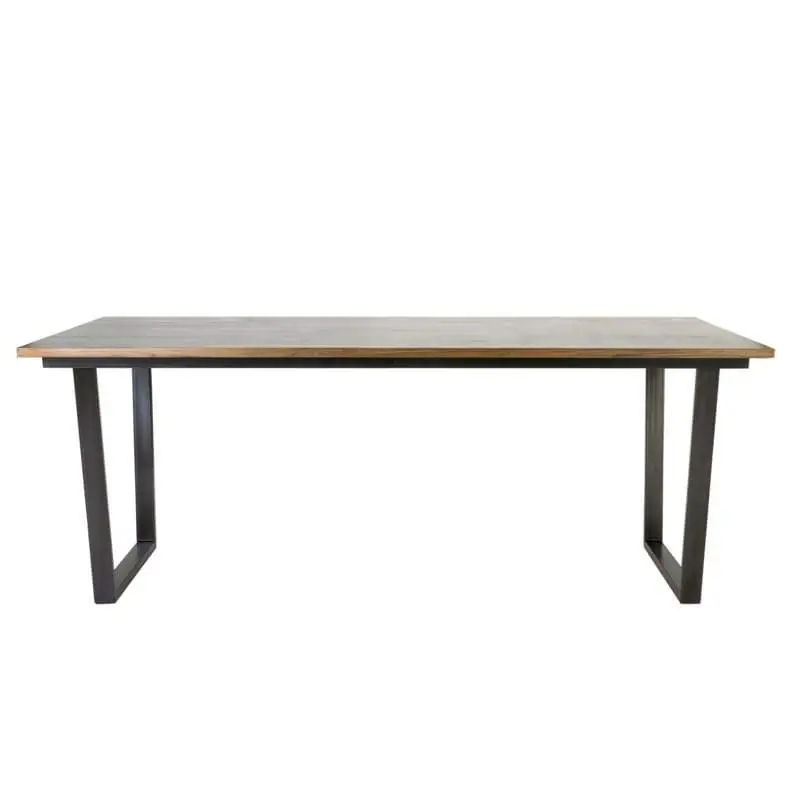 Thomas Mahogany Wood Dining Table with Metal Base by Jeffan Save Now