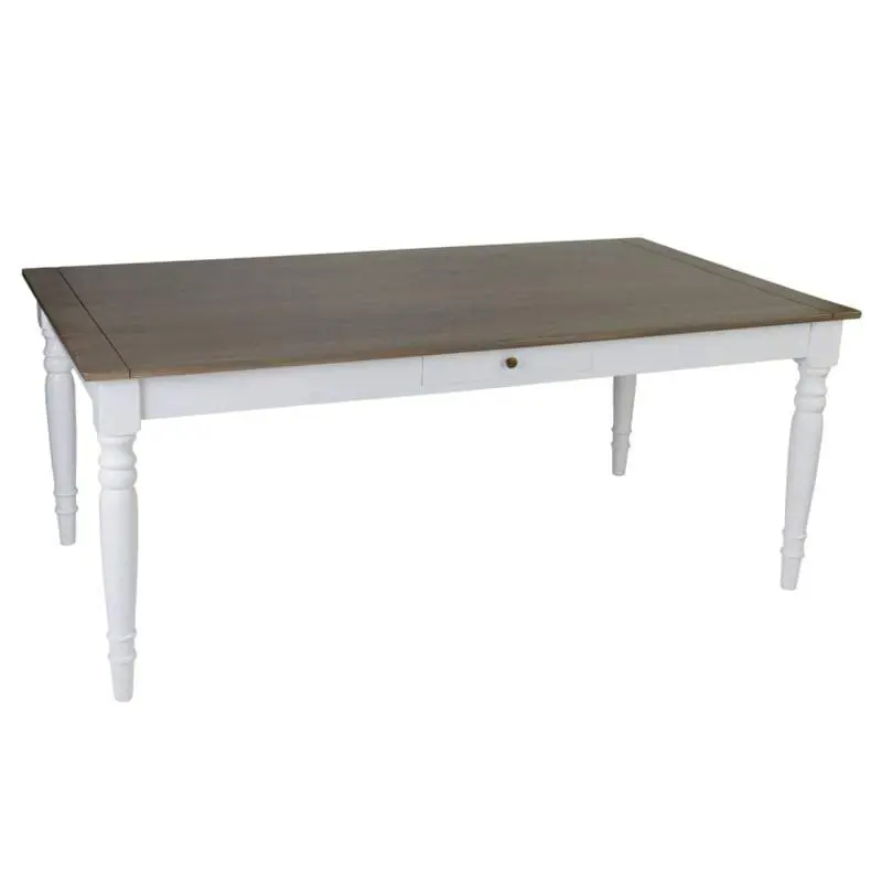 Exclusive Offer Simone Mahogany Wood Dining Table-White by Jeffan