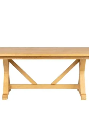 Express Delivery Farmhouse Mango Wood Dining Table - Natural Mango Wood in Honey by Jef
