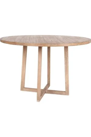 Devon Round Mindi Wood 47" Dining Table, Light Brown by Jeffan Order Now