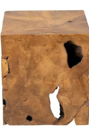 Price Cut Burl Organic Teakwood Side Table by Jeffan