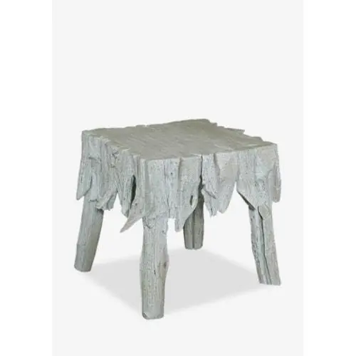Fringe Square Antique Teakwood Side Table by Jeffan Time-Limited