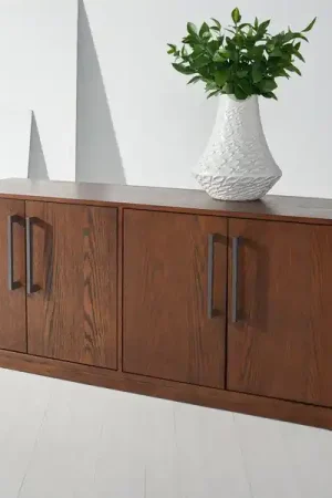 Safavieh Mallory 4 Door Media Stand - Dark Brown Bargain
