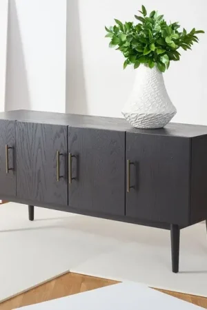 Safavieh Doderick Mid-Century Media Sta - Black Handmade