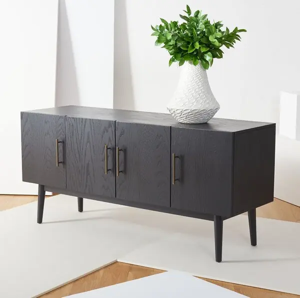 Safavieh Doderick Mid-Century Media Sta - Black Handmade