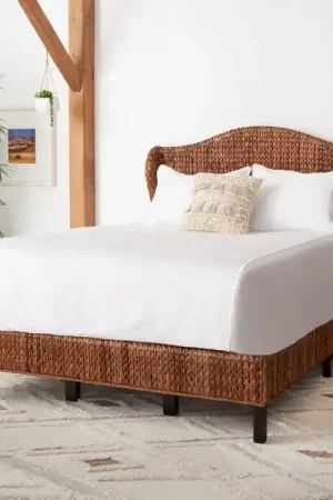 Safavieh Finola Rattan Bed Queen Size - Brown Brand New