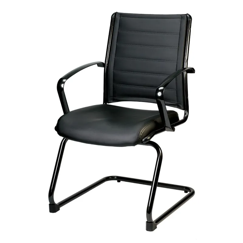Grab Now Black Leather Guest Chair By Homeroots - 372380