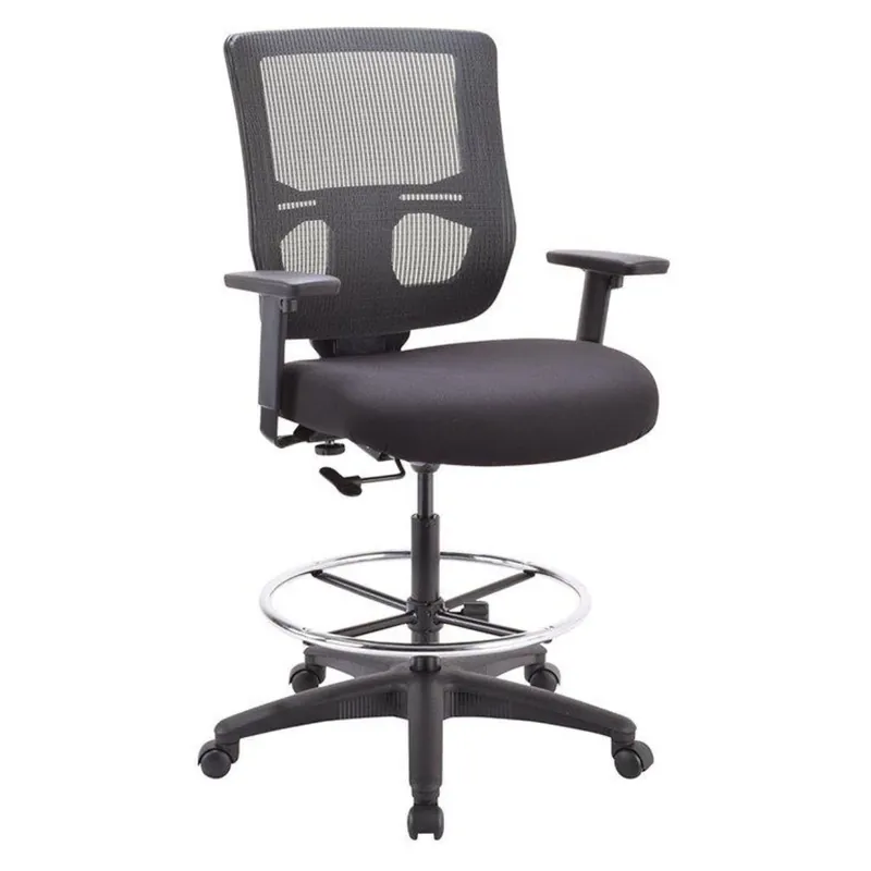 Reduced Price Black Mesh Fabric Etended Height Stool By Homeroots