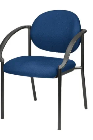 24" Set of 2 Bright Navy Fabric Guest Arm Chairs By Homeroots Best Choice