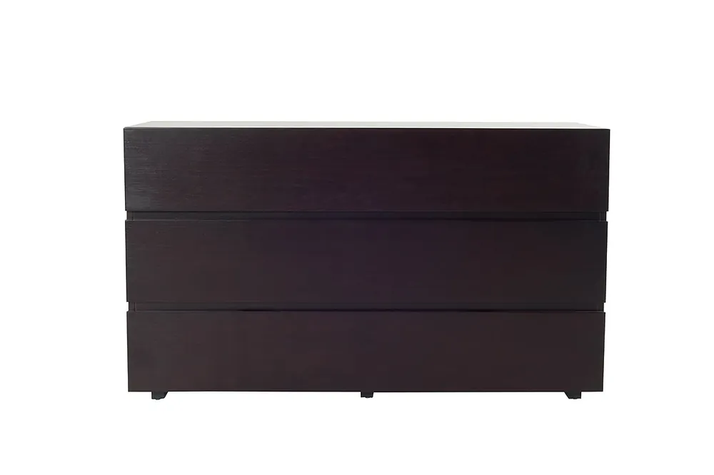 28 Wenge Veneer and MDF Dresser with 3 Drawers By Homeroots High Quality
