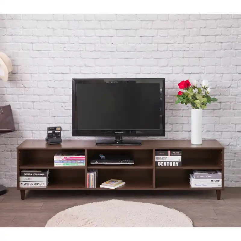 Classic Dark Brown Finish Open Tv Stand By Homeroots Direct From Manufacturer