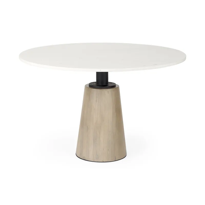 Popular White Marble Mod Pedestal Dining Table By Homeroots