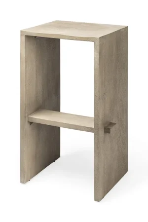 30' Minimal Cool Gray Brown Wood Bar Stool By Homeroots Save Now