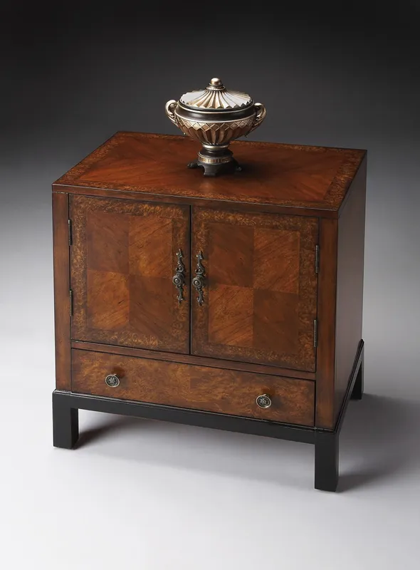 Courtland Cherry & Burl Accent Cabinet By Homeroots Budget