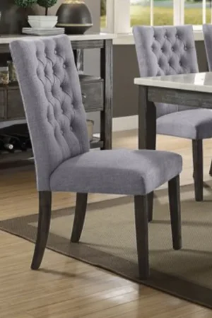 2Pc Gray Fabric And Gray Oak Side Chair By Homeroots Bulk Order