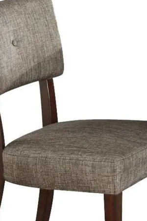 2Pc Gray Fabric And Espresso Side Chair By Homeroots Direct From Manufacturer
