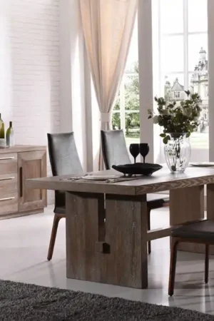 30' White Wash Oak Veneer Dining Table By Homeroots Same Day Shipping