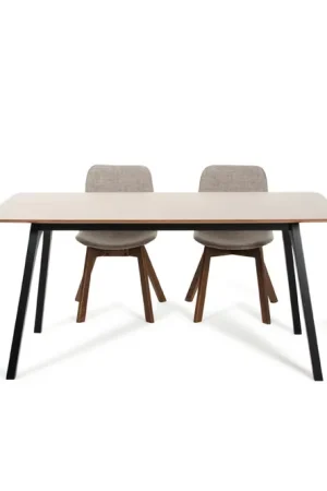 30' Walnut And Black Wood And Veneer Dining Table By Homeroots Budget