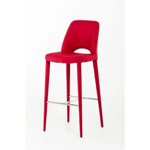 Instant Buy 41' Red Fabric And Metal Bar Stool By Homeroots