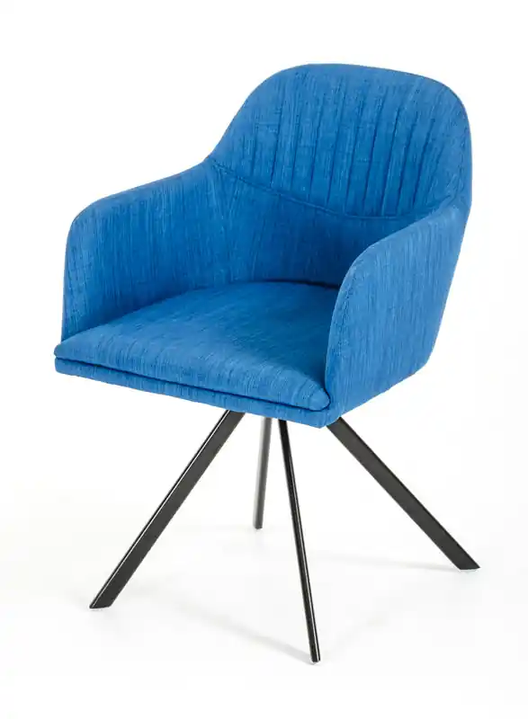 31' Blue Fabric And Metal Dining Arm Chair By Homeroots Grab Now