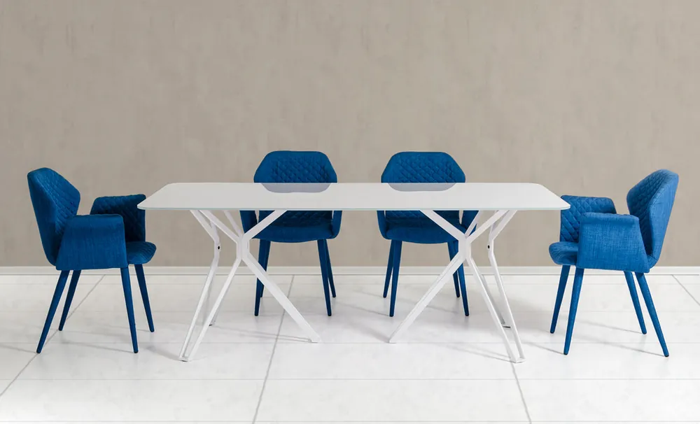 Popular 30" White Glass And Metal Dining Table By Homeroots