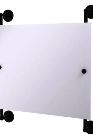 Hassle-Free Returns Allied Brass Prestige Regal 26" x 3.8" Matte Black Solid Brass Landscape Rectangular Frameless Rail Mounted Mirror