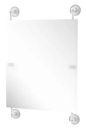Brand New Allied Brass Prestige Regal 21" x 3.8" Matte White Solid Brass Rectangular Frameless Rail-Mounted Mirror