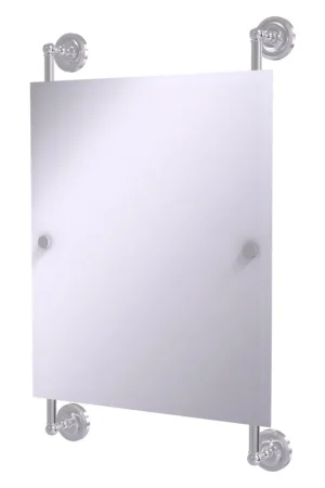 Seasonal Sale Allied Brass Prestige Regal 21" x 3.8" Satin Chrome Solid Brass Rectangular Frameless Rail-Mounted Mirror