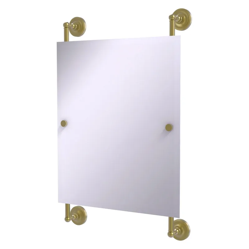 Allied Brass Prestige Regal 21" x 3.8" Satin Brass Solid Brass Rectangular Frameless Rail-Mounted Mirror Money Back Guarantee