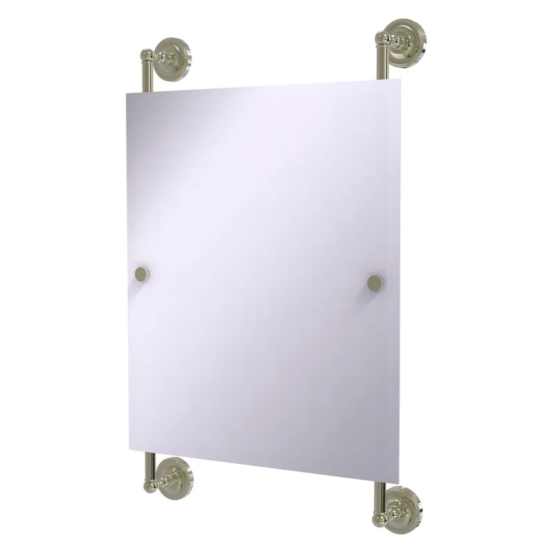 Allied Brass Prestige Regal 21" x 3.8" Polished Nickel Solid Brass Rectangular Frameless Rail-Mounted Mirror Price Drop