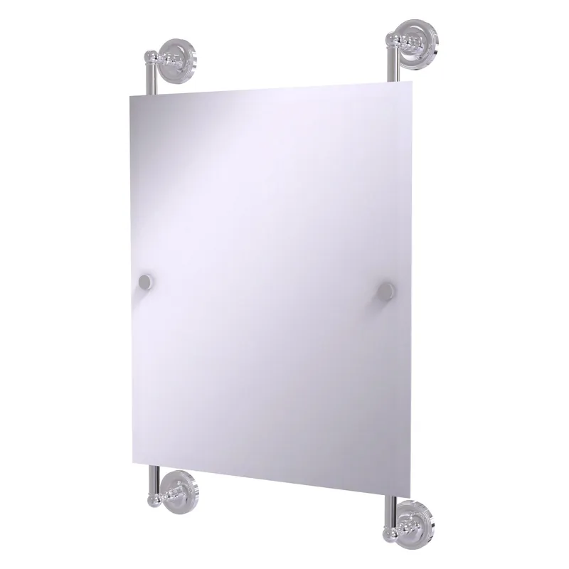 Allied Brass Prestige Regal 21" x 3.8" Polished Chrome Solid Brass Rectangular Frameless Rail-Mounted Mirror Warranty Included