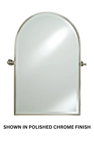 Afina Radiance 20" x 30" Polished Brass Arch Top Framed Bevel Mirror With Gear Style Tilt Mounting Bracket Must Have