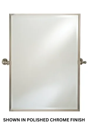 Afina Radiance 24" Satin Nickel Rectangle Framed Bevel Mirror With Gear Style Tilt Mounting Bracket Buy Online