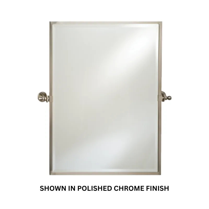 Afina Radiance 24" Satin Nickel Rectangle Framed Bevel Mirror With Gear Style Tilt Mounting Bracket Buy Online