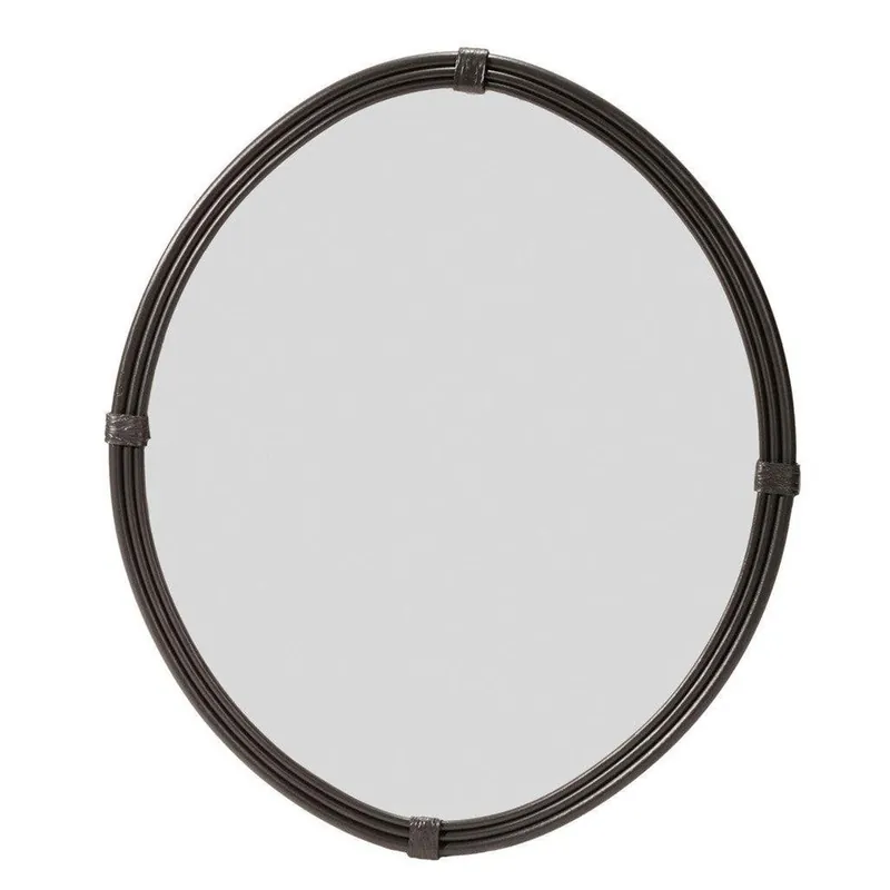 Buy Direct Stone County Ironworks Queensbury 25" Small Hand Rubbed Pewter Oval Iron Wall Mirror