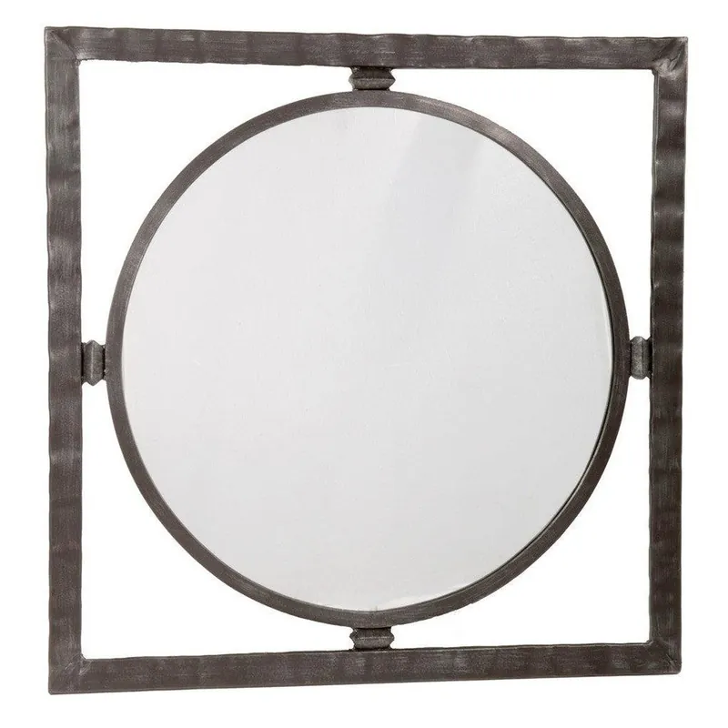 Wholesale Stone County Ironworks Forest Hill 41" Large Woodland Brown Round Iron Wall Mirror With Pewter Iron Accent