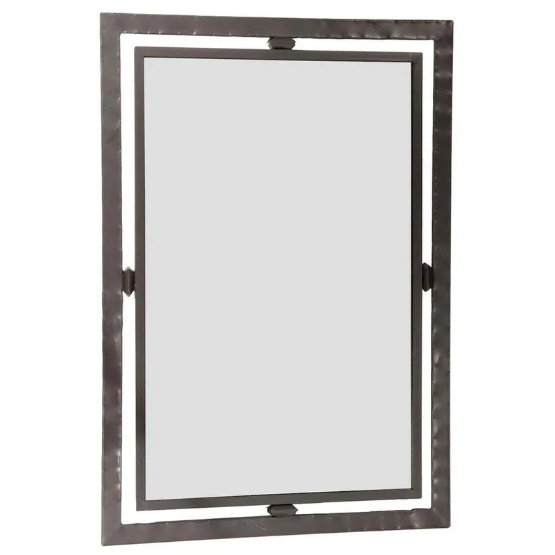 Stone County Ironworks Forest Hill 25" x 29" Small Chalk White Iron Wall Mirror With Pewter Iron Accent Get Yours