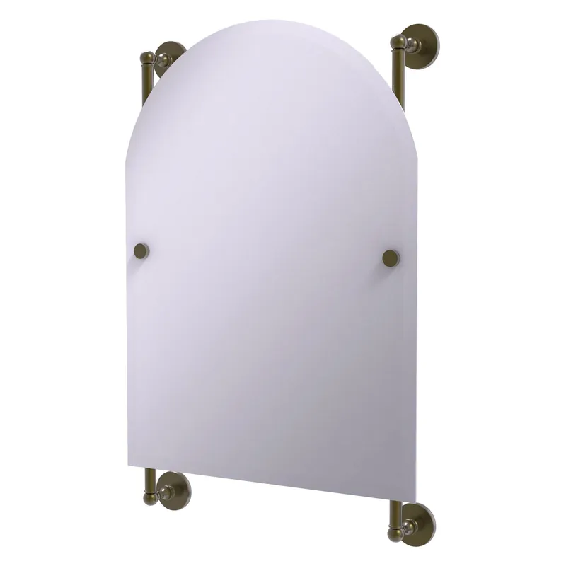 Reduced Price Allied Brass Prestige Skyline 21" x 3.8" Antique Brass Solid Brass Arched Top Frameless Rail Mounted Mirror