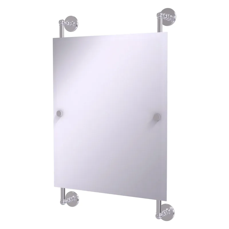 Allied Brass Prestige Skyline 21" x 3.8" Satin Chrome Solid Brass Rectangular Frameless Rail Mounted Mirror Limited Offer