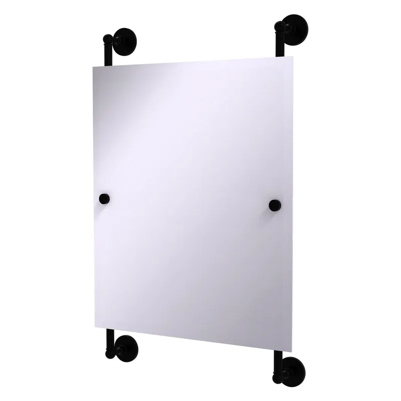 Express Delivery Allied Brass Prestige Skyline 21" x 3.8" Matte Black Solid Brass Rectangular Frameless Rail Mounted Mirror