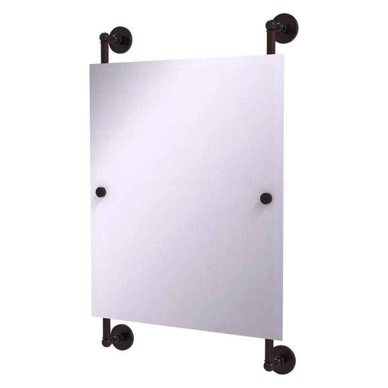 High Quality Allied Brass Prestige Skyline 21" x 3.8" Antique Bronze Solid Brass Rectangular Frameless Rail Mounted Mirror