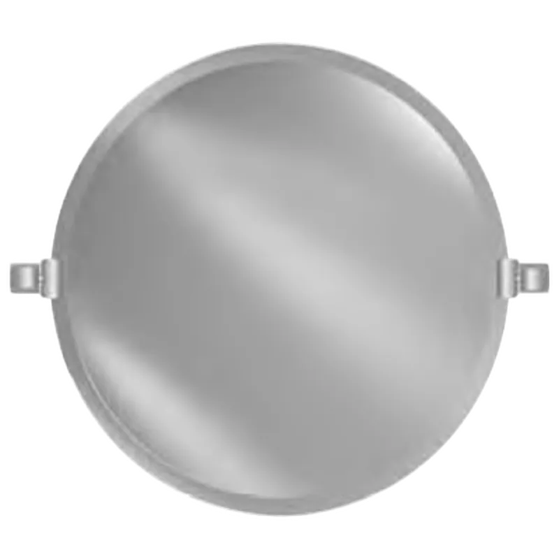 Sale Afina Radiance 18" Round Frameless Beveled Wall Mirror With Polished Nickel Contemporary Tilt Bracket