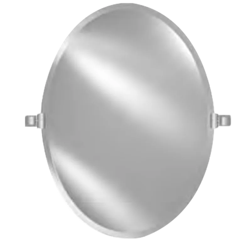 Hassle-Free Returns Afina Radiance 18" x 26" Oval Frameless Beveled Wall Mirror With Polished Brass Traditional Tilt Bracket