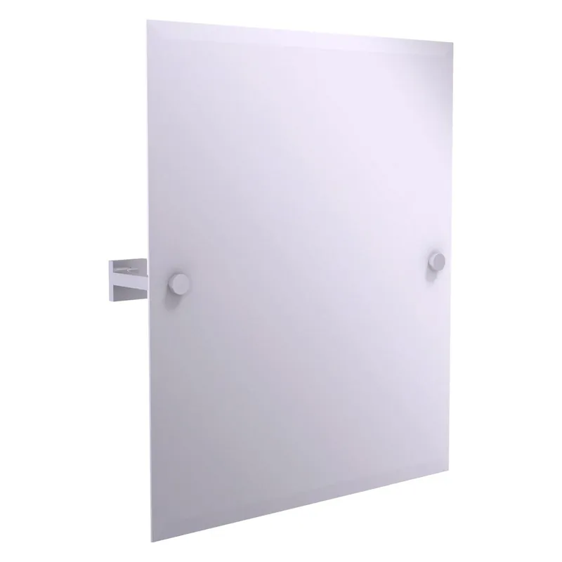 No Minimum Order Allied Brass Montero 21" x 3.7" Polished Chrome Solid Brass Contemporary Frameless Rectangular Tilt Mirror With Beveled Edge