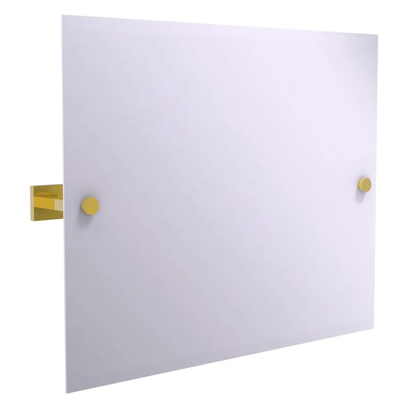 Authentic Allied Brass Montero 26" x 3.7" Polished Brass Solid Brass Contemporary Frameless Landscape Rectangular Tilt Mirror With Beveled Edge